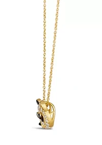 1/3 ct. t.w. Nude Diamonds™, Blackberry Diamonds® Enamel Panda Pendant Necklaceset in 14K Honey Gold™
