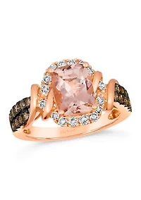 1 1/2 ct. t.w. Peach Morganite™, 1/3 ct. t.w. Nude Diamonds™, 1/3 ct. t.w. Chocolate Diamonds® Ring