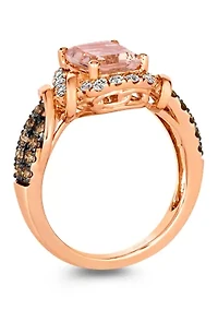 1 1/2 ct. t.w. Peach Morganite™, 1/3 ct. t.w. Nude Diamonds™, 1/3 ct. t.w. Chocolate Diamonds® Ring
