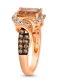 1 1/2 ct. t.w. Peach Morganite™, 1/3 ct. t.w. Nude Diamonds™, 1/3 ct. t.w. Chocolate Diamonds® Ring