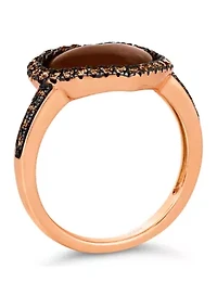 x Godiva 1/3 ct. t.w. Chocolate Diamonds® Enamel Heart Ring set in 14K Strawberry Gold® 