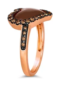 x Godiva 1/3 ct. t.w. Chocolate Diamonds® Enamel Heart Ring set in 14K Strawberry Gold® 