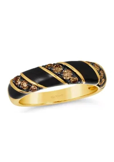 3/8 ct. t.w. Chocolate Diamonds® Chocolatier® Enamel Ring in 14K Honey Gold™
