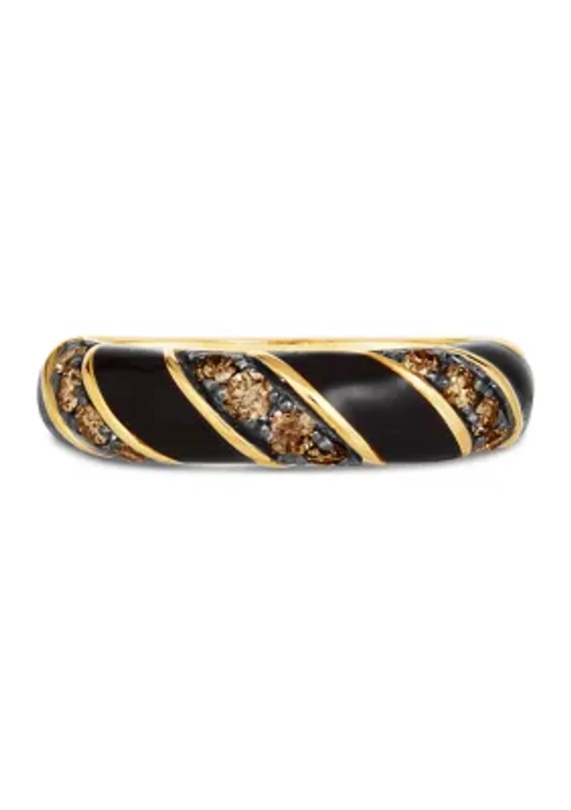 3/8 ct. t.w. Chocolate Diamonds® Chocolatier® Enamel Ring in 14K Honey Gold™