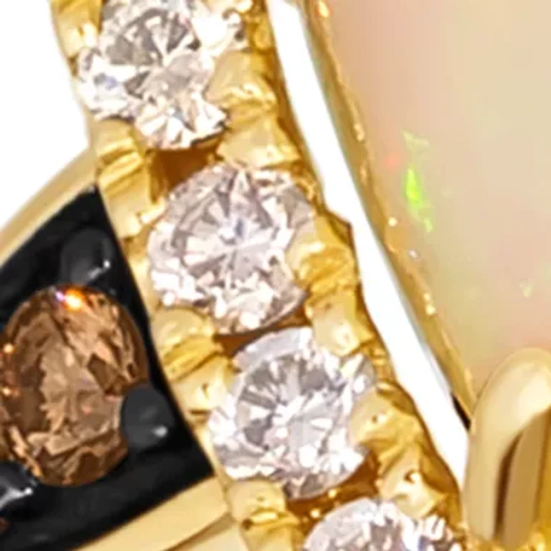 Ring featuring 1 ct. t.w. Neopolitan Opal®, 1/6 ct. t.w. Chocolate Diamonds®, 3/8 ct. t.w. Nude Diamonds™ set in 14K Honey Gold™