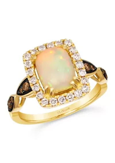 Ring featuring 1 ct. t.w. Neopolitan Opal®, 1/6 ct. t.w. Chocolate Diamonds®, 3/8 ct. t.w. Nude Diamonds™ set in 14K Honey Gold™