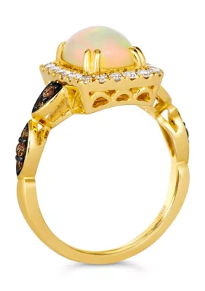 Ring featuring 1 ct. t.w. Neopolitan Opal®, 1/6 ct. t.w. Chocolate Diamonds®, 3/8 ct. t.w. Nude Diamonds™ set in 14K Honey Gold™