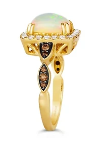 Ring featuring 1 ct. t.w. Neopolitan Opal®, 1/6 ct. t.w. Chocolate Diamonds®, 3/8 ct. t.w. Nude Diamonds™ set in 14K Honey Gold™