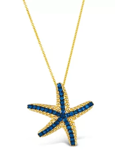 Starfish Pendant Necklace featuring 1/2 ct. t.w. Blueberry Sapphire™ in 14K Honey Gold™