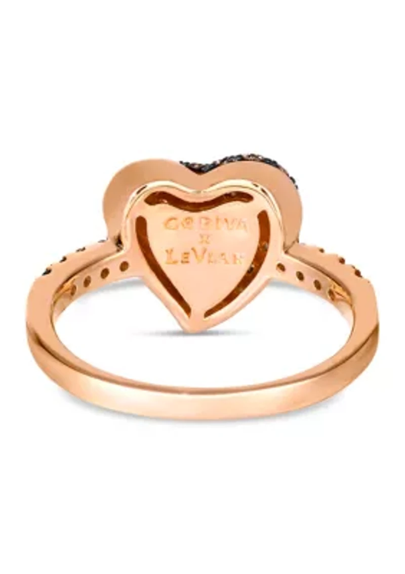 Godiva x Le Vian Enamel Ring featuring 5/8 ct. t.w. Chocolate Diamonds® Ring