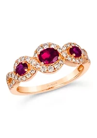Ring featuring 3/4 cts. Passion Ruby®, 3/8 cts. Nude Diamonds™ set in 14K Strawberry Gold®