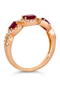 Ring featuring 3/4 cts. Passion Ruby®, 3/8 cts. Nude Diamonds™ set in 14K Strawberry Gold®