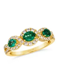 Ring featuring 5/8 cts. Costa Smeralda Emeralds™, 3/8 cts. Nude Diamonds™ set in 14K Honey Gold™