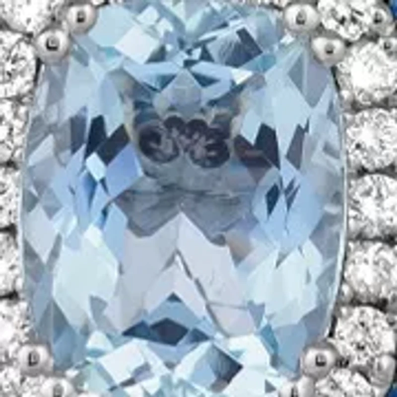 2.5 ct. t.w. Sea Blue Aquamarine®, 5/8 ct. t.w. Blueberry Sapphire™, 3/8 ct. t.w. Vanilla Diamonds® , Chocolate Diamonds® Necklace in 14K Vanilla Gold®