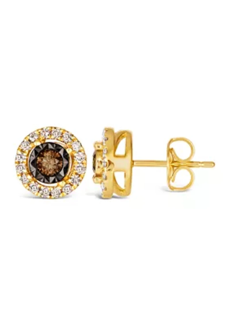 Diamond Illusion 3/8 ct. t.w. Diamond Stud Earrings in 14K Yellow Gold