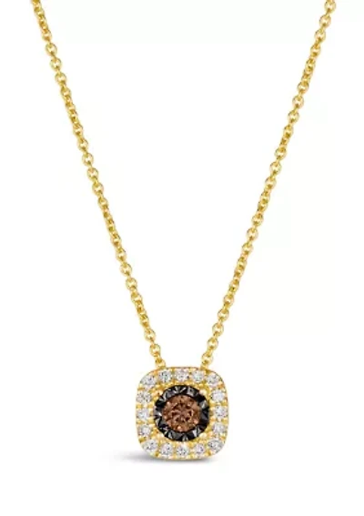 1/5 ct. t.w. Diamond Illusion Square Pendant Necklace in 14K Yellow Gold