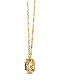 1/5 ct. t.w. Diamond Illusion Square Pendant Necklace in 14K Yellow Gold