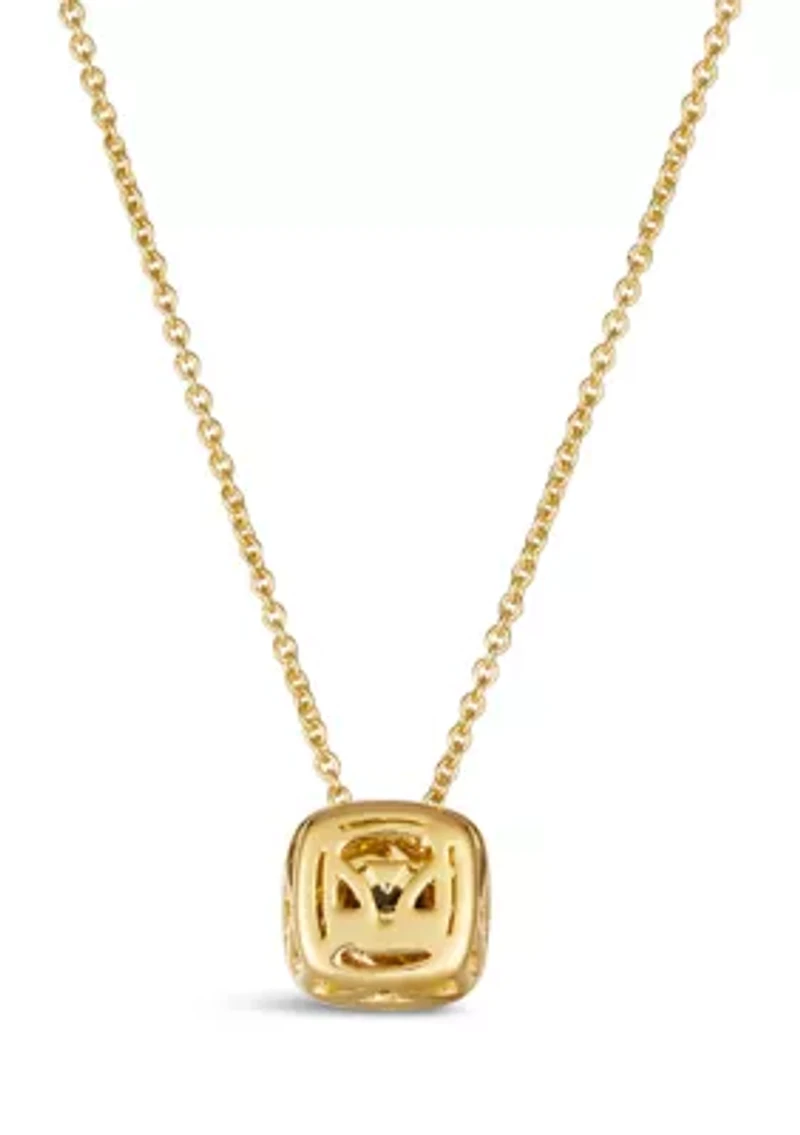 1/5 ct. t.w. Diamond Illusion Square Pendant Necklace in 14K Yellow Gold