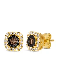 Diamond Illusion 3/8 ct. t.w. Diamond Square Stud Earrings in 14K Yellow Gold
