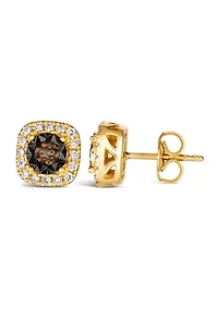Diamond Illusion 3/8 ct. t.w. Diamond Square Stud Earrings in 14K Yellow Gold