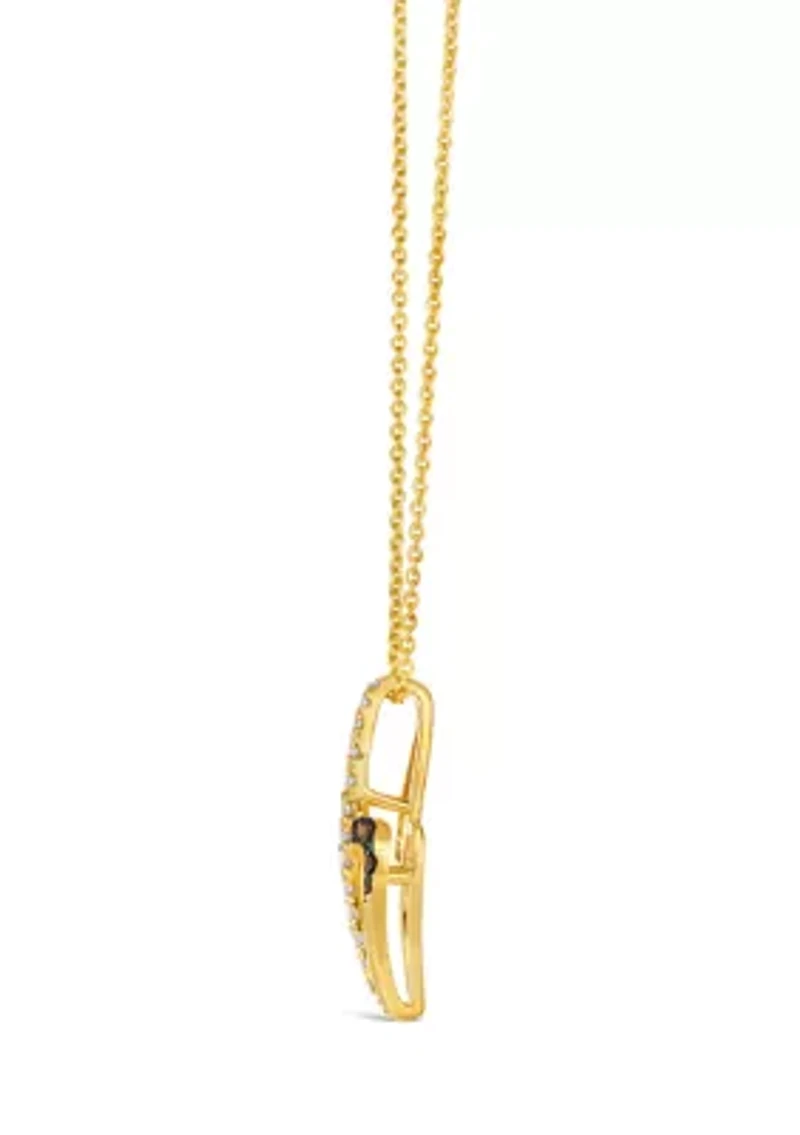  Pendant Necklace featuring 1/6 ct. t.w. Nude Diamonds™, 1/15 ct. t.w. Chocolate Diamonds® set in 14K Honey Gold™