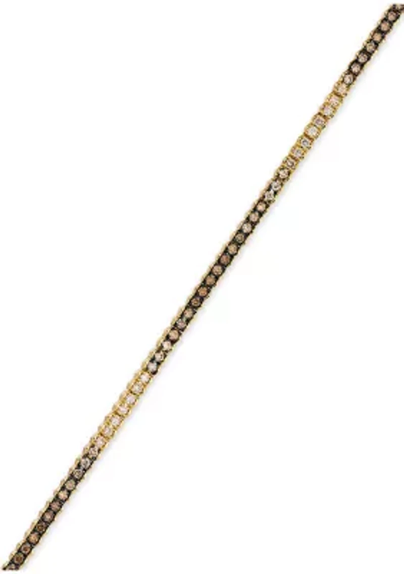 2 ct. t.w. Chocolate Ombré Diamonds® Ombré Bracelet set in 14K Honey Gold™