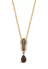 Pendant featuring 5/8 cts. Chocolate Quartz®, 1/5 cts. Chocolate Diamonds®, 1/6 cts. Nude Diamonds™ set in 14K Strawberry Gold®