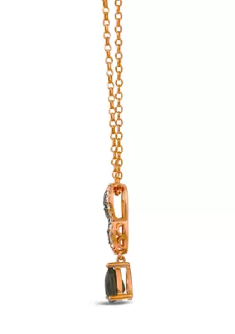 Pendant featuring 5/8 cts. Chocolate Quartz®, 1/5 cts. Chocolate Diamonds®, 1/6 cts. Nude Diamonds™ set in 14K Strawberry Gold®