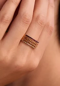 1/3 ct. t.w. Pomegranate Garnet™, 1/3 ct. t.w. Dark Spessartite, 1/3 ct. t.w. Light Spessartite, 1/4 ct. t.w. Light Citrine Multi Band Ring in 14K Strawberry Gold®