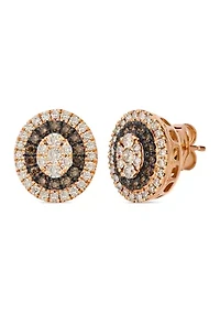 5/8 ct. t.w. Nude Diamonds™, 1/3 ct. t.w. Chocolate Diamonds® Stud Earrings in 14K Strawberry Gold®