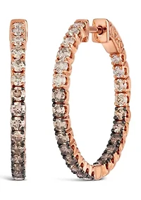 2 ct. t.w. Chocolate Ombré Diamonds® Earrings in 14K Strawberry Gold®