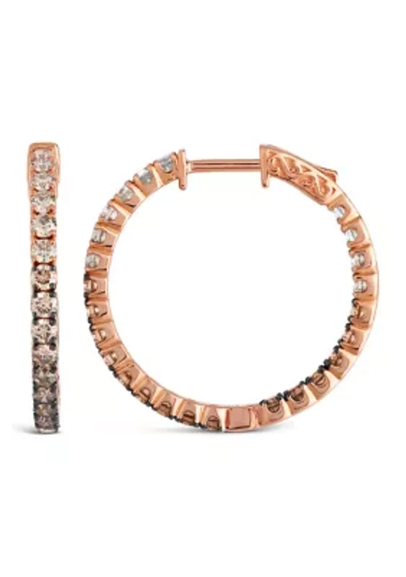 2 ct. t.w. Chocolate Ombré Diamonds® Earrings in 14K Strawberry Gold®