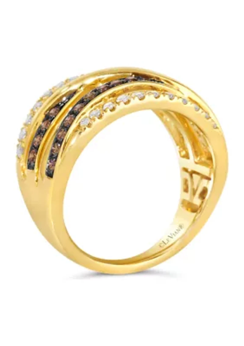 3/4 ct. t.w. Chocolate Diamonds® and Nude Diamonds™ Ring 14K Honey Gold™