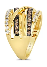 3/4 ct. t.w. Chocolate Diamonds® and Nude Diamonds™ Ring 14K Honey Gold™