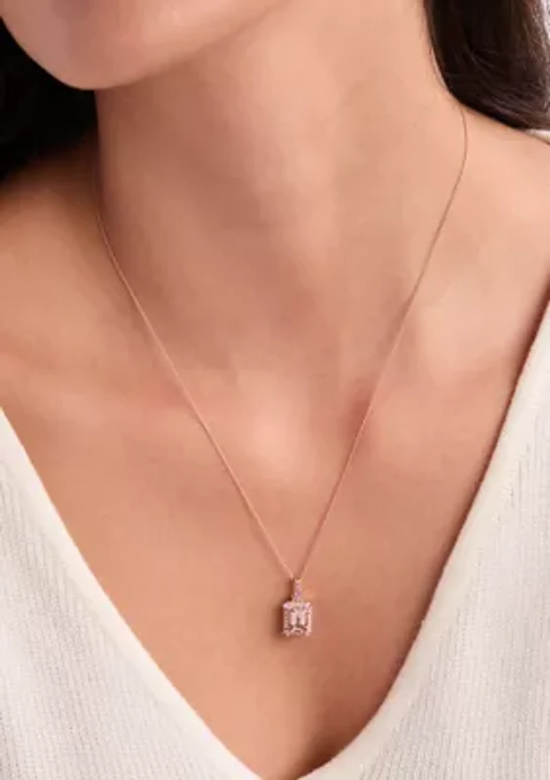 Pendant featuring 1.25 ct. t.w. Peach Morganite™, 1/3 ct. t.w. Bubble Gum Pink Sapphire™, 1/6 ct. t.w. Nude Diamonds™ set in 14K Strawberry Gold®