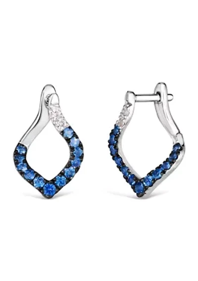 1/2 ct. t.w. Denim Ombré®, 1/15 ct. t.w. White Sapphire Earrings in 14K Vanilla Gold®
