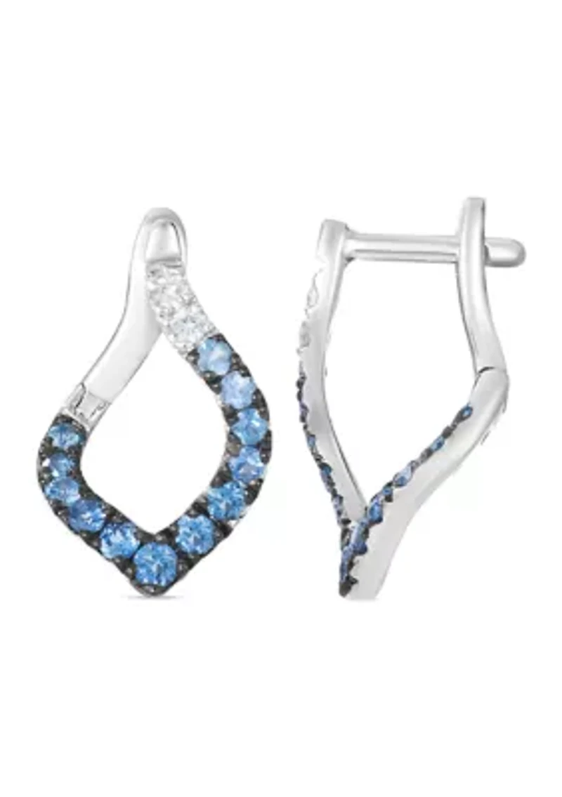 1/2 ct. t.w. Denim Ombré®, 1/15 ct. t.w. White Sapphire Earrings in 14K Vanilla Gold®
