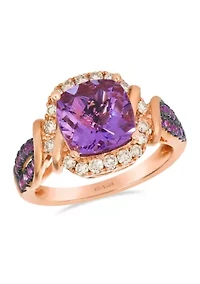 2.75 ct. t.w. Cotton Candy Amethyst®, 1/3 Bubble Gum Pink Sapphire™, Nude Diamonds™ Ring 14K Strawberry Gold®