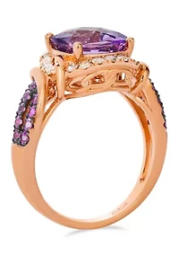 2.75 ct. t.w. Cotton Candy Amethyst®, 1/3 Bubble Gum Pink Sapphire™, Nude Diamonds™ Ring 14K Strawberry Gold®