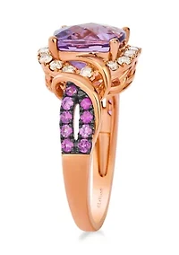 2.75 ct. t.w. Cotton Candy Amethyst®, 1/3 Bubble Gum Pink Sapphire™, Nude Diamonds™ Ring 14K Strawberry Gold®