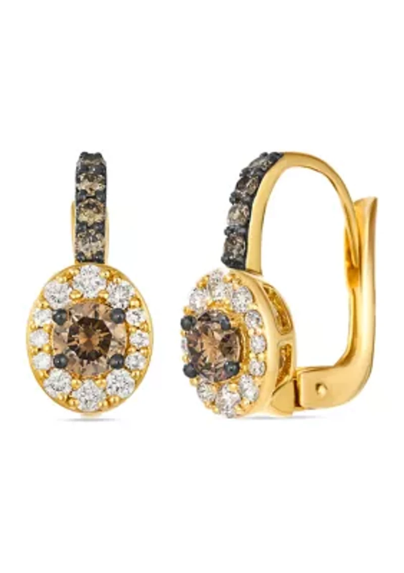 5/8 ct. t.w. Chocolate Diamonds®, 1/3 ct. t.w. Nude Diamonds™ Earrings in 14K Honey Gold™