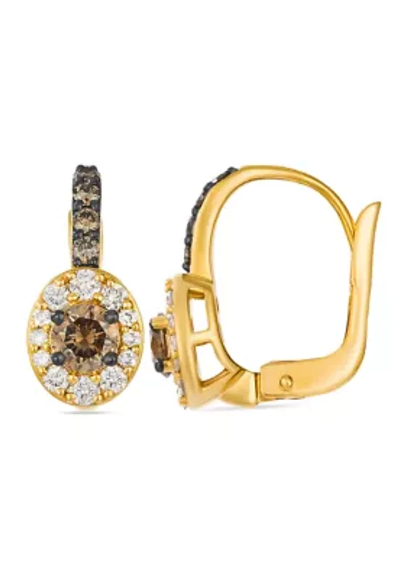5/8 ct. t.w. Chocolate Diamonds®, 1/3 ct. t.w. Nude Diamonds™ Earrings in 14K Honey Gold™