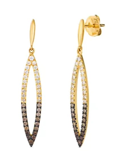 1/2 ct. t.w. Chocolate Ombré Diamonds® Ombré Earrings in 14K Honey Gold™