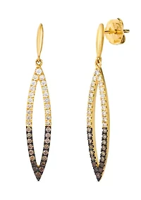 1/2 ct. t.w. Chocolate Ombré Diamonds® Ombré Earrings in 14K Honey Gold™