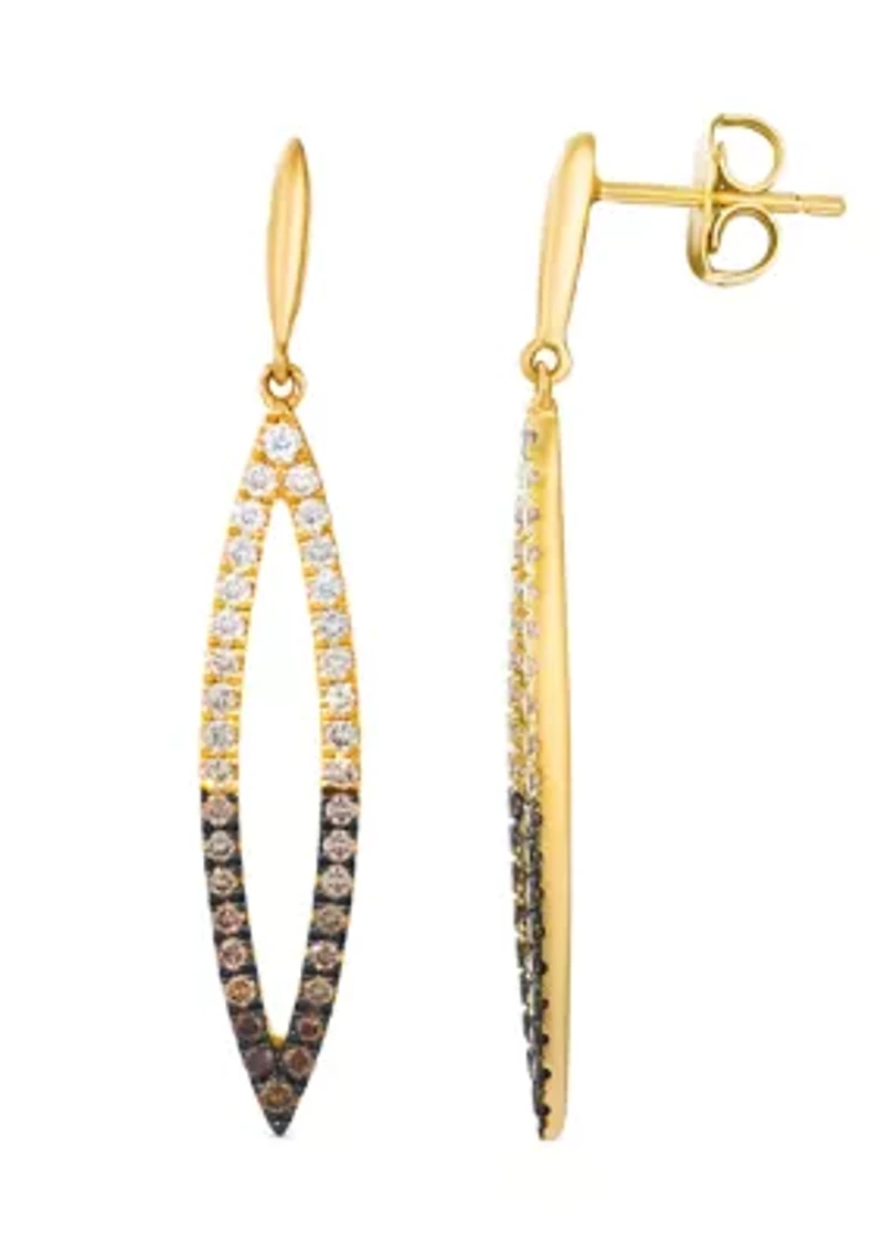 1/2 ct. t.w. Chocolate Ombré Diamonds® Ombré Earrings in 14K Honey Gold™