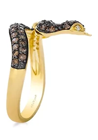 5/8 ct. t.w. Chocolate Diamonds®, 1/10 ct. t.w. Nude Diamonds™ Snake Ring in 14K Honey Gold™