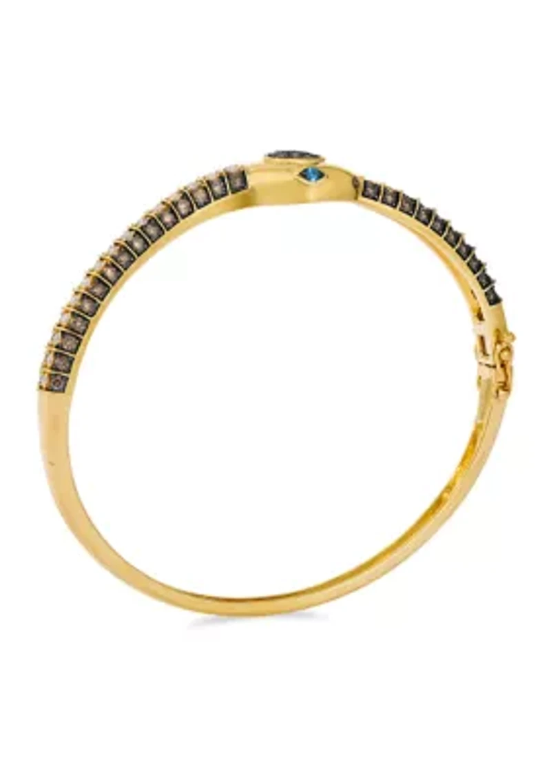 Snake Bangle featuring 1/20 ct. t.w. Blueberry Sapphire™, 1.38 ct. t.w. Chocolate Diamonds®, 5/8 ct. t.w. Nude Diamonds™ set in 14K Honey Gold™