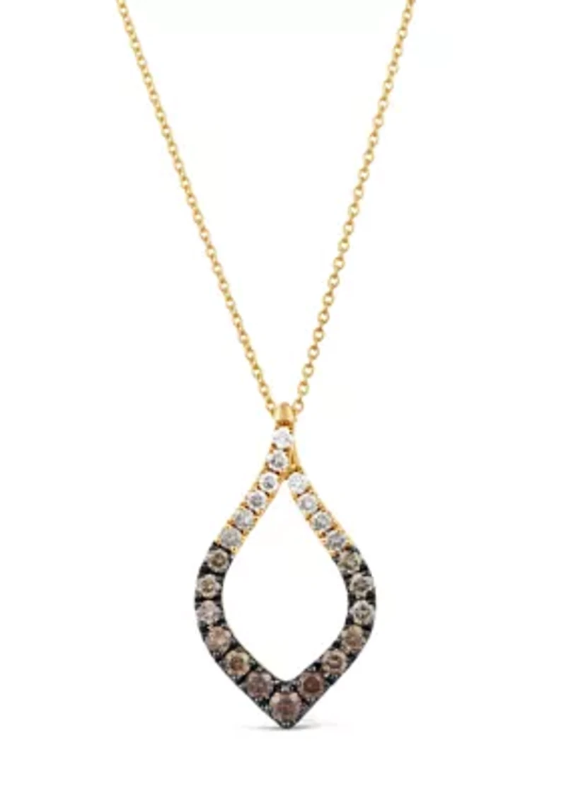 3/4 ct. t.w. Chocolate Ombré Diamonds® Ombré Pendant Necklace in 14K Honey Gold™