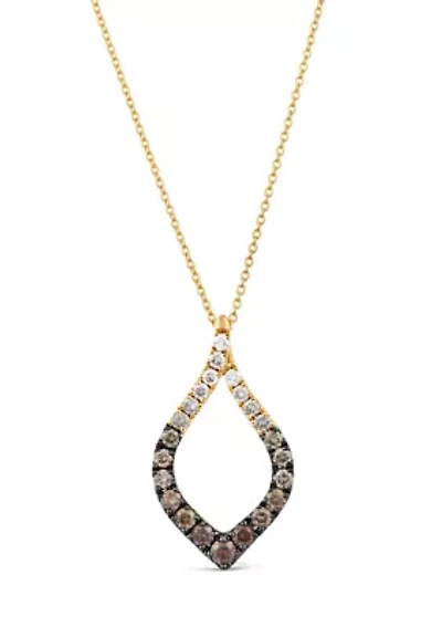 3/4 ct. t.w. Chocolate Ombré Diamonds® Ombré Pendant Necklace in 14K Honey Gold™