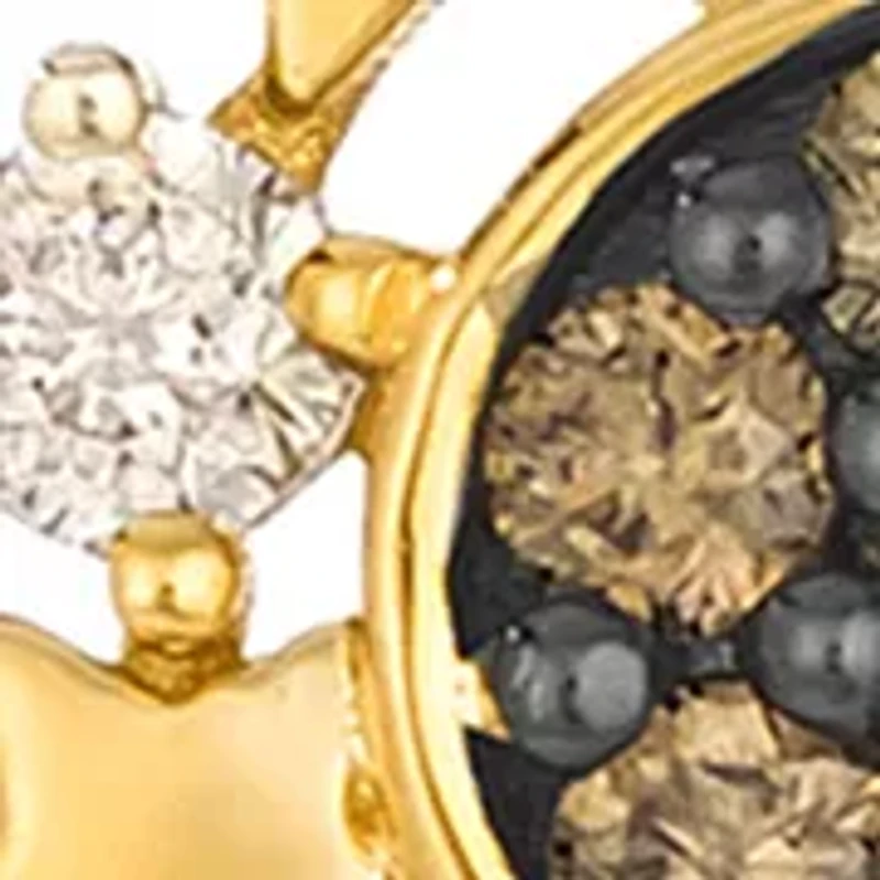 1/4 ct. t.w. Nude Diamonds™, 1/8 ct. t.w. Chocolate Diamonds® Sun and Moon Pendant Necklace in 14K Honey Gold™